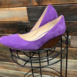Cole haan 7.5b purple suede wedges